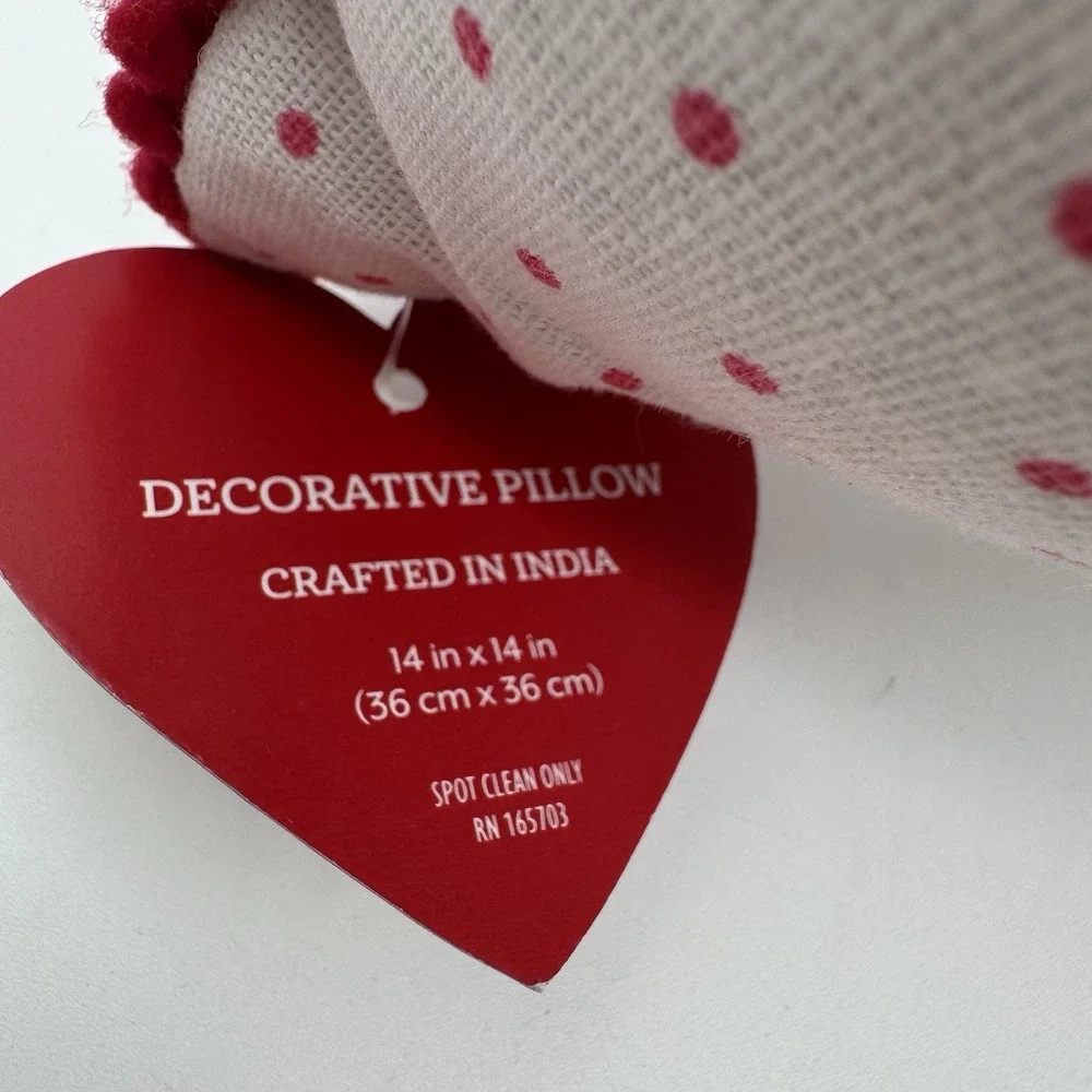 NWT Love Birds Throw Pillow Embroidered Throw Accent Toss Textured Decor